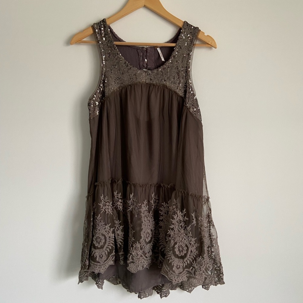 Free People Mirror Mirror Sequin Tunic Small